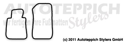 Das Schnittmuster für Fussmatten BMW E92 E93 Coupe Cabrio_2005-