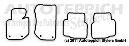 Das Schnittmuster für Fussmatten BMW E36 Halter FSBS_1992-1999