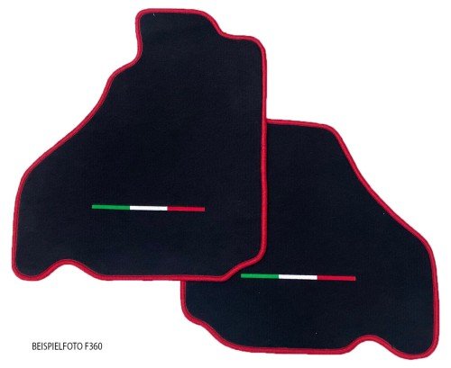 Premium Fußmatten mit STICK TRIKOLORE für Ferrari Testarossa 1984-1996